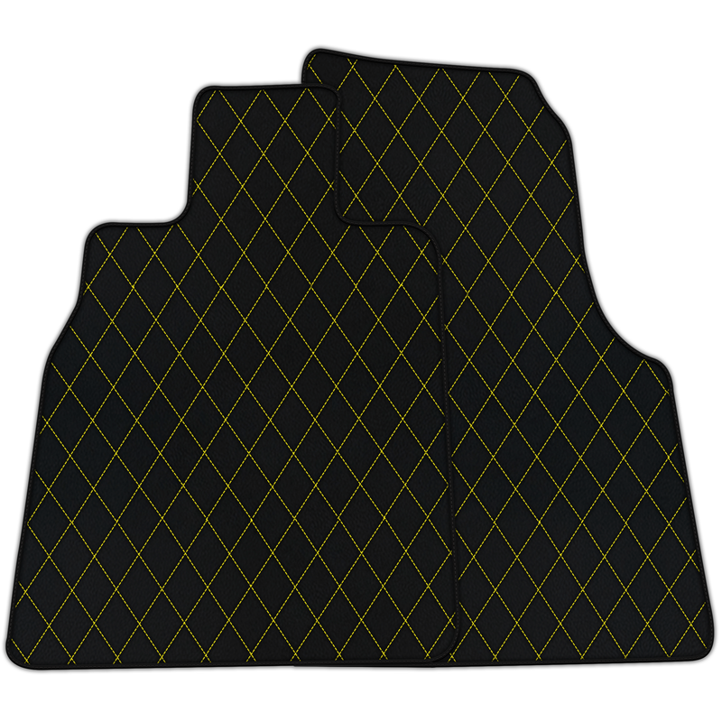 Customizable Leather Floor Mats with Single Diamond Pattern for Chevrolet Corvette C8 (2020-2024)