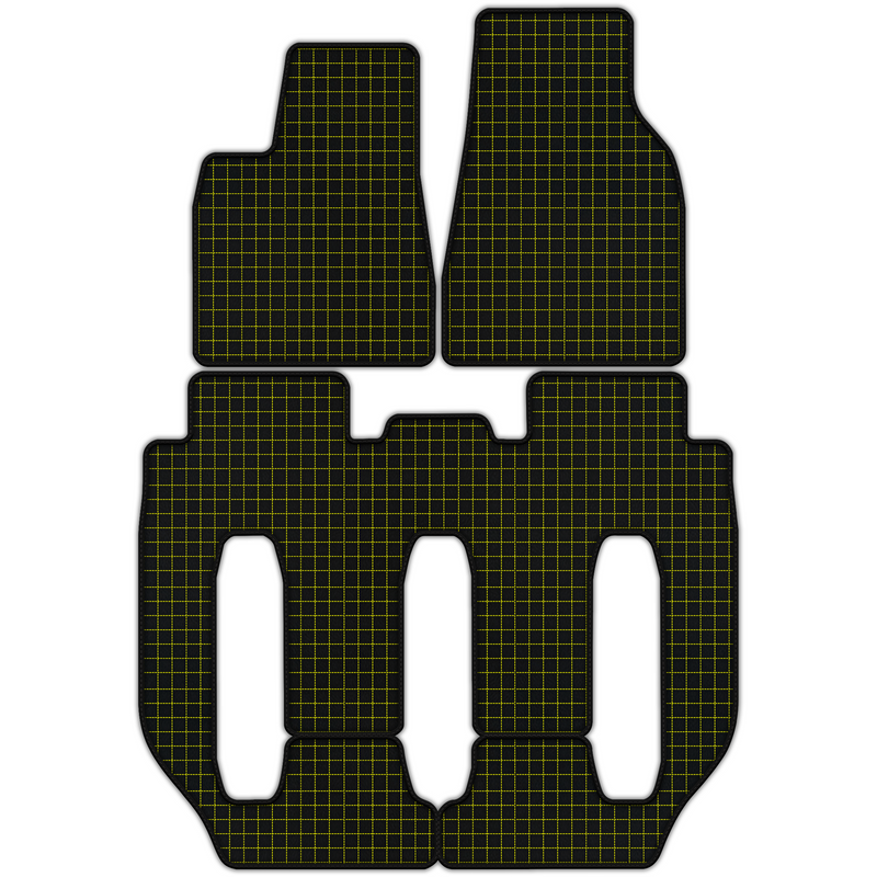 Customizable Leather Floor Mats with Square Pattern for Tesla Model X - 7 Seats (2016-2017)