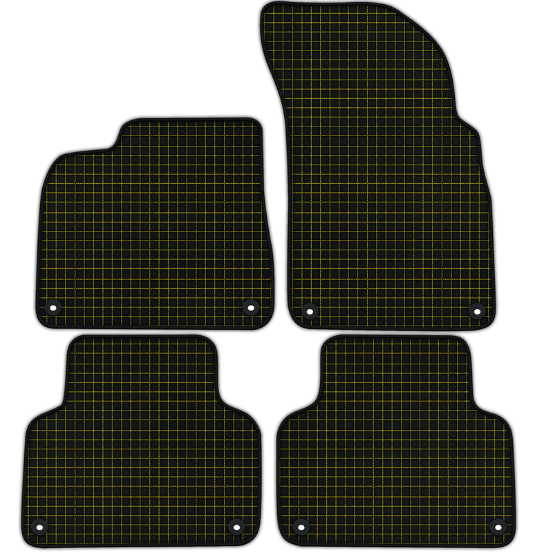 Tapis de voiture en cuir personnalisable avec motif carré pour Audi Q7 4L (2006-2015)
