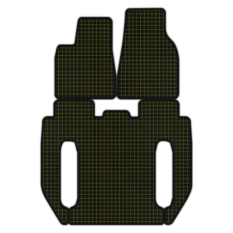 Anpassbare Lederfußmatten mit quadratischem Muster für Tesla Model X – 6 Sitze (2016–2025)