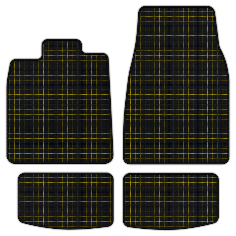 Customizable Leather Floor Mats with Square Pattern for Porsche Taycan (2019-2023)