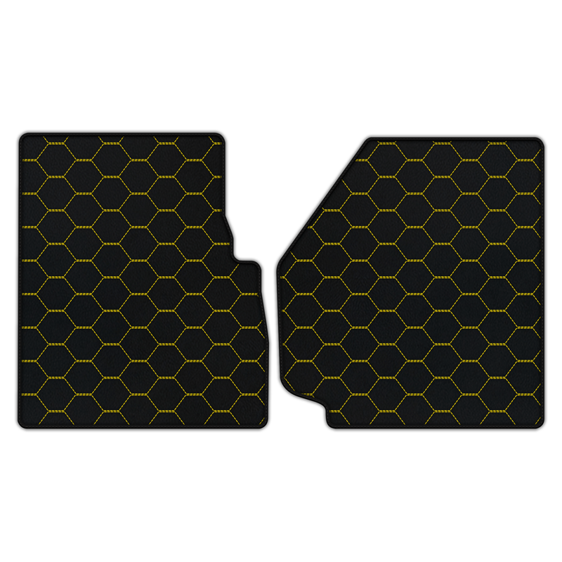 Customizable Leather Floor Mats with Symmetrical Hex Pattern for Land Rover Defender 90 (2007-2020)