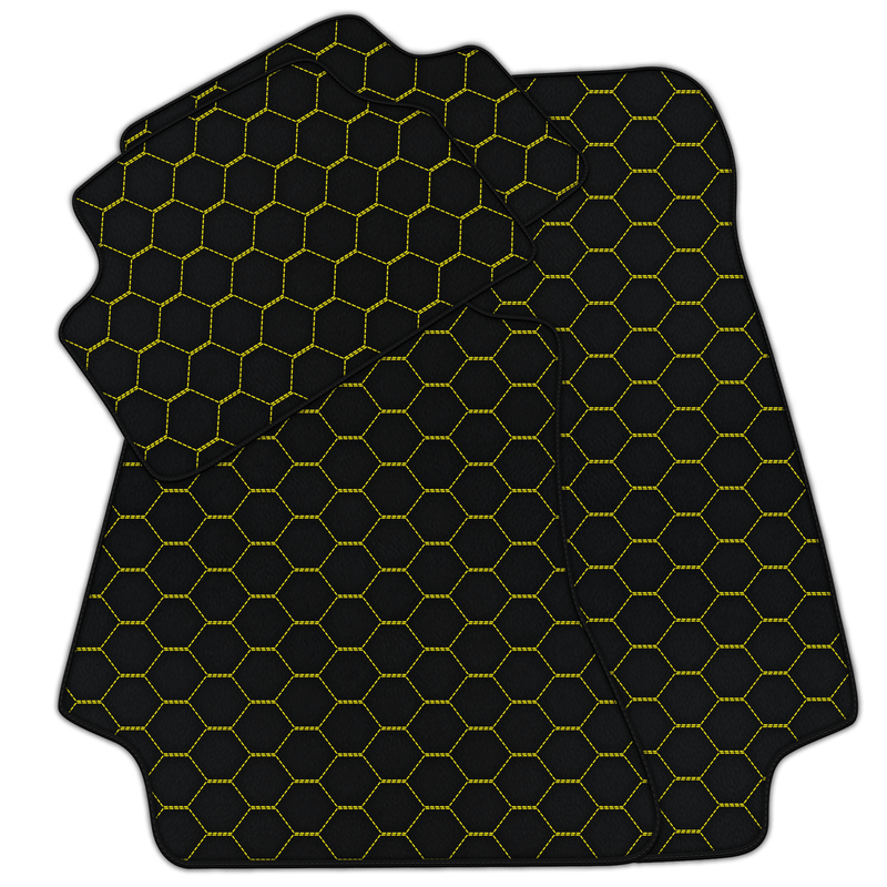 Tapis de voiture en cuir personnalisables avec motif hexagonal symétrique pour Mercedes Benz X-Class W470 (2017-2023)