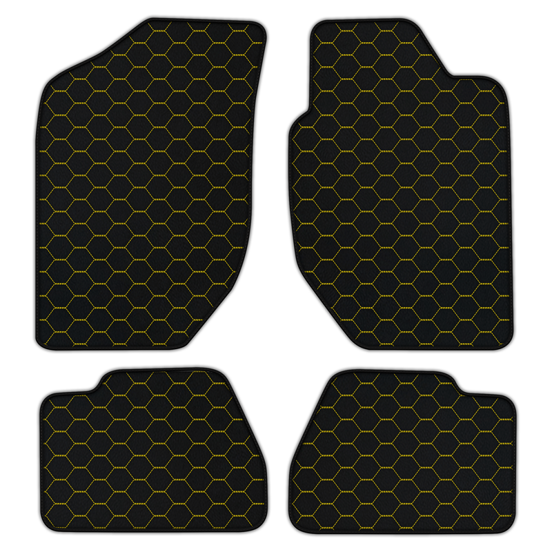 Anpassbare Fußmatten aus Leder mit Karomuster für Land Rover Freelander (1997-2003) Automatik/Schaltgetriebe