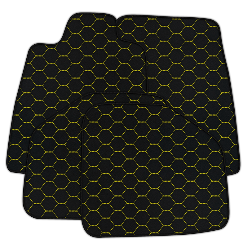 Tapis de voiture en cuir personnalisables avec motif hexagonal symétrique pour Aston Martin DBX (2020-2023)