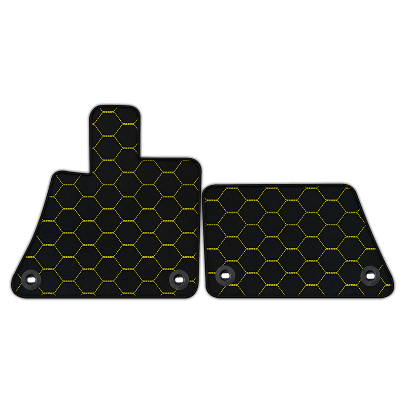 Customizable Leather Floor Mats with Symmetrical Hex Pattern for Bugatti Veyron (2005-2015)