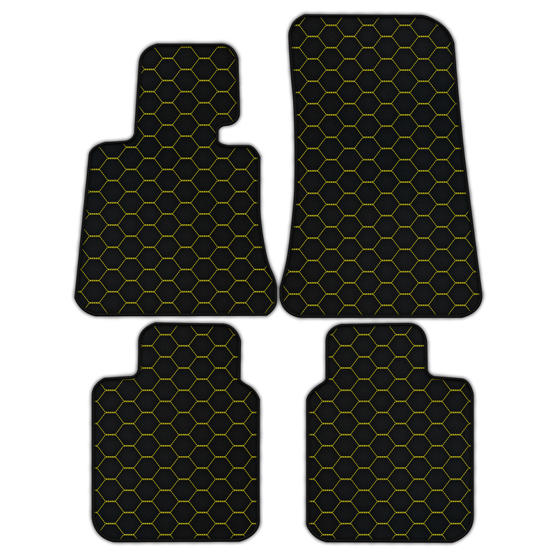 Tapis de voiture en cuir personnalisables avec motif hexagonal symétrique pour Rolls Royce Phantom Drophead Coupe (2007-2016)