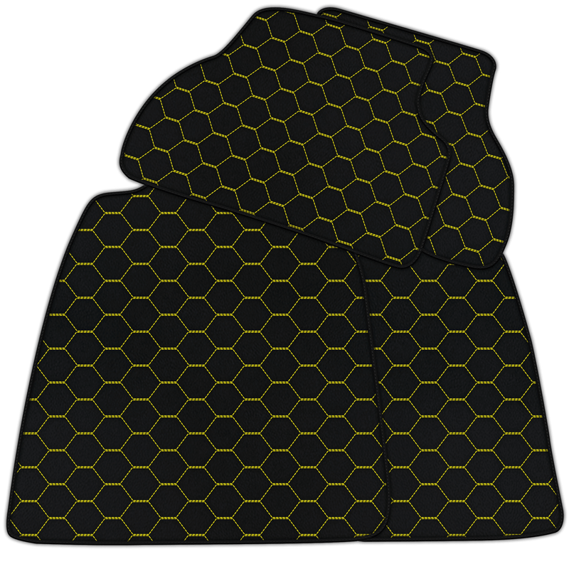 Customizable Leather Floor Mats with Symmetrical Hex Pattern for Audi A4 - B7 Avant (2005-2008)
