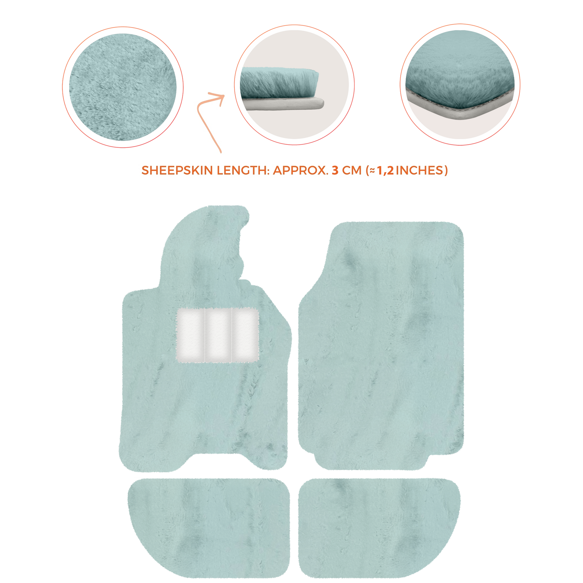 Sheepskin Floor Mats for Porsche 944 (1981-1991) | Custom Colors