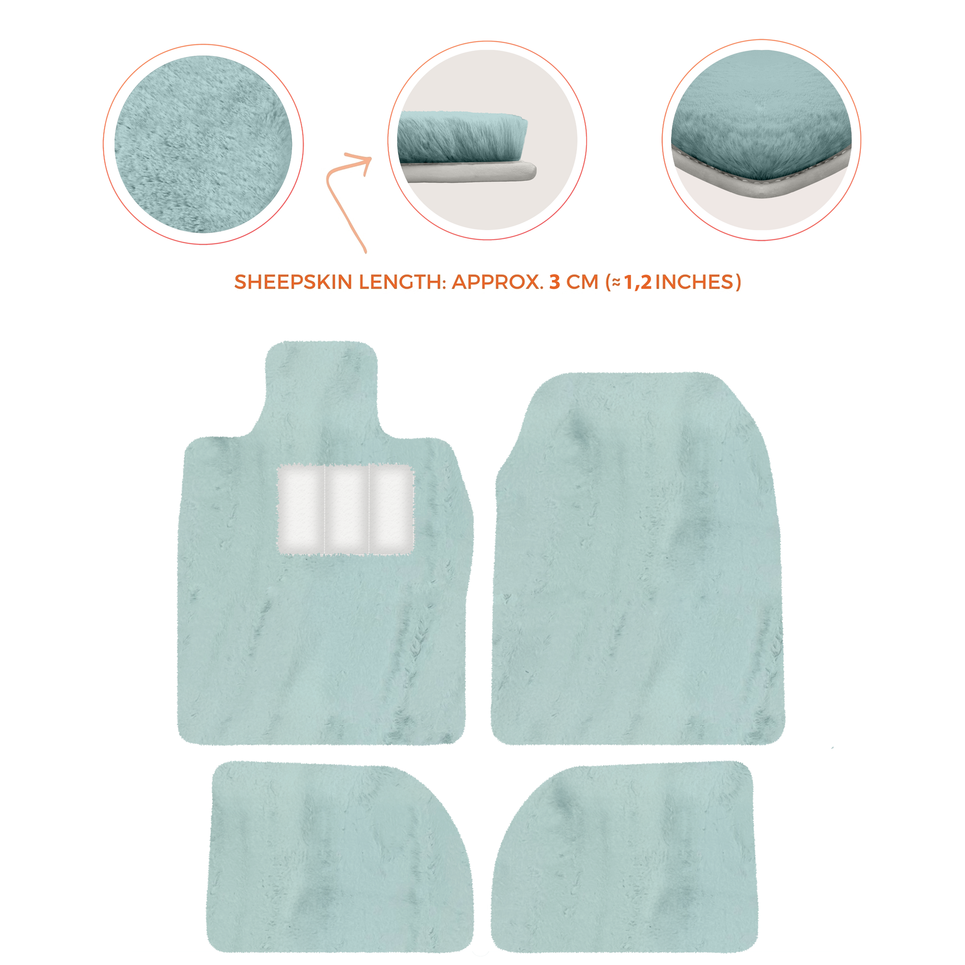 Premium Sheepskin Floor Mats for Porsche 924 (1976-1988)