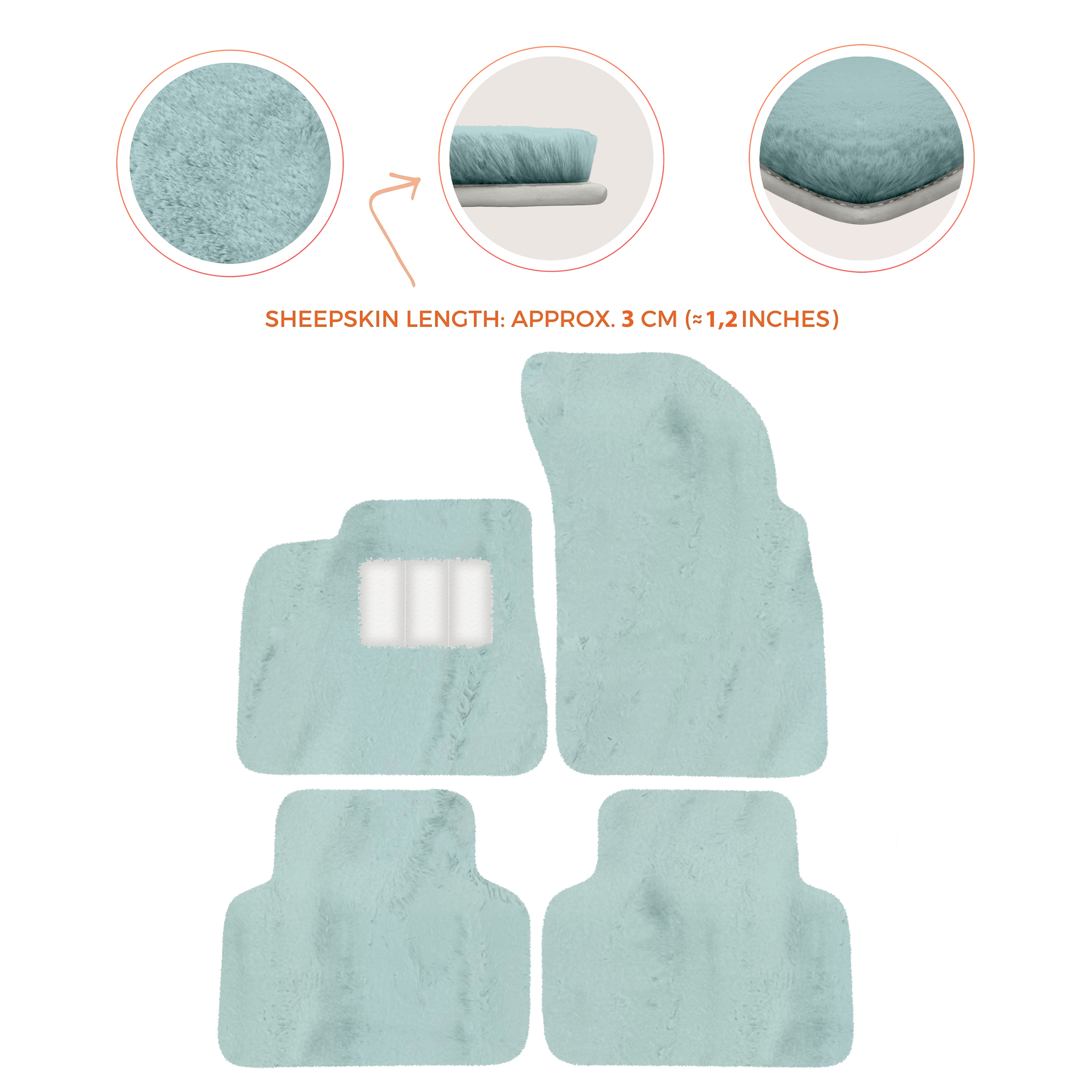 Premium Sheepskin Floor Mats for Lamborghini Countach 1974-1990