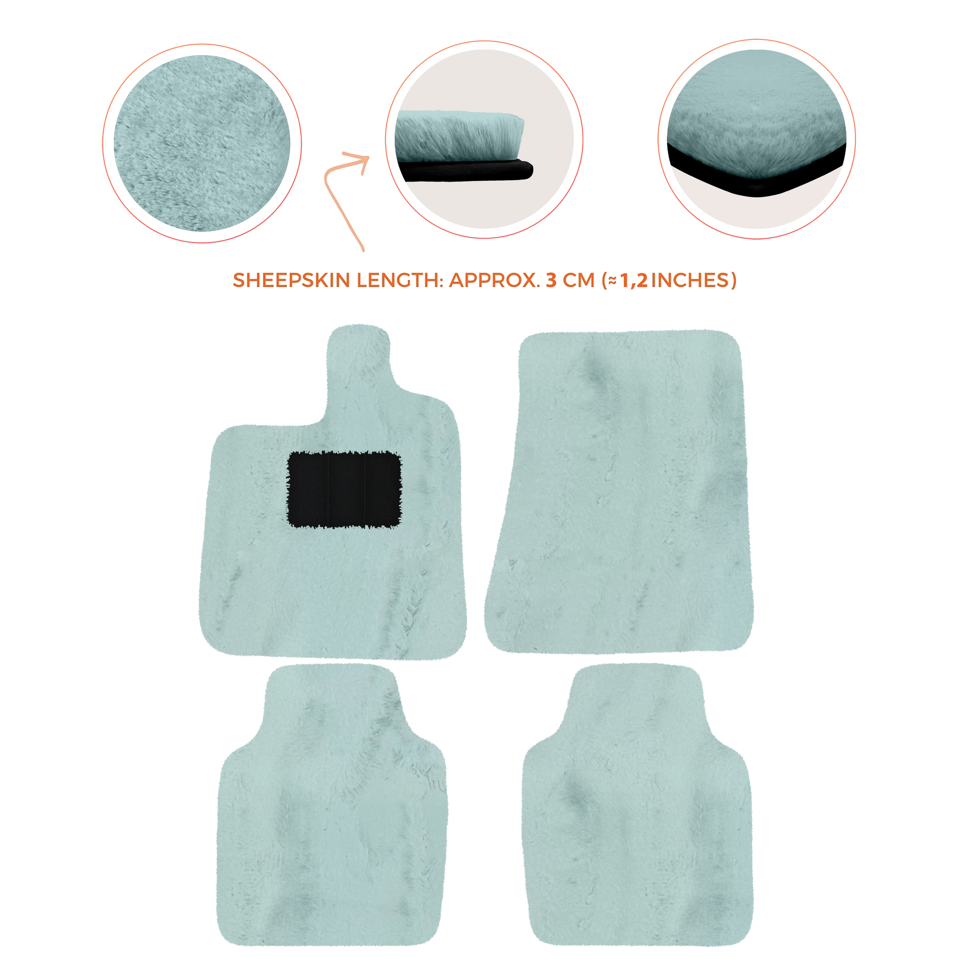 Premium Luxury Sheepskin Floor Mats for Ferrari Roma (2021-2024)