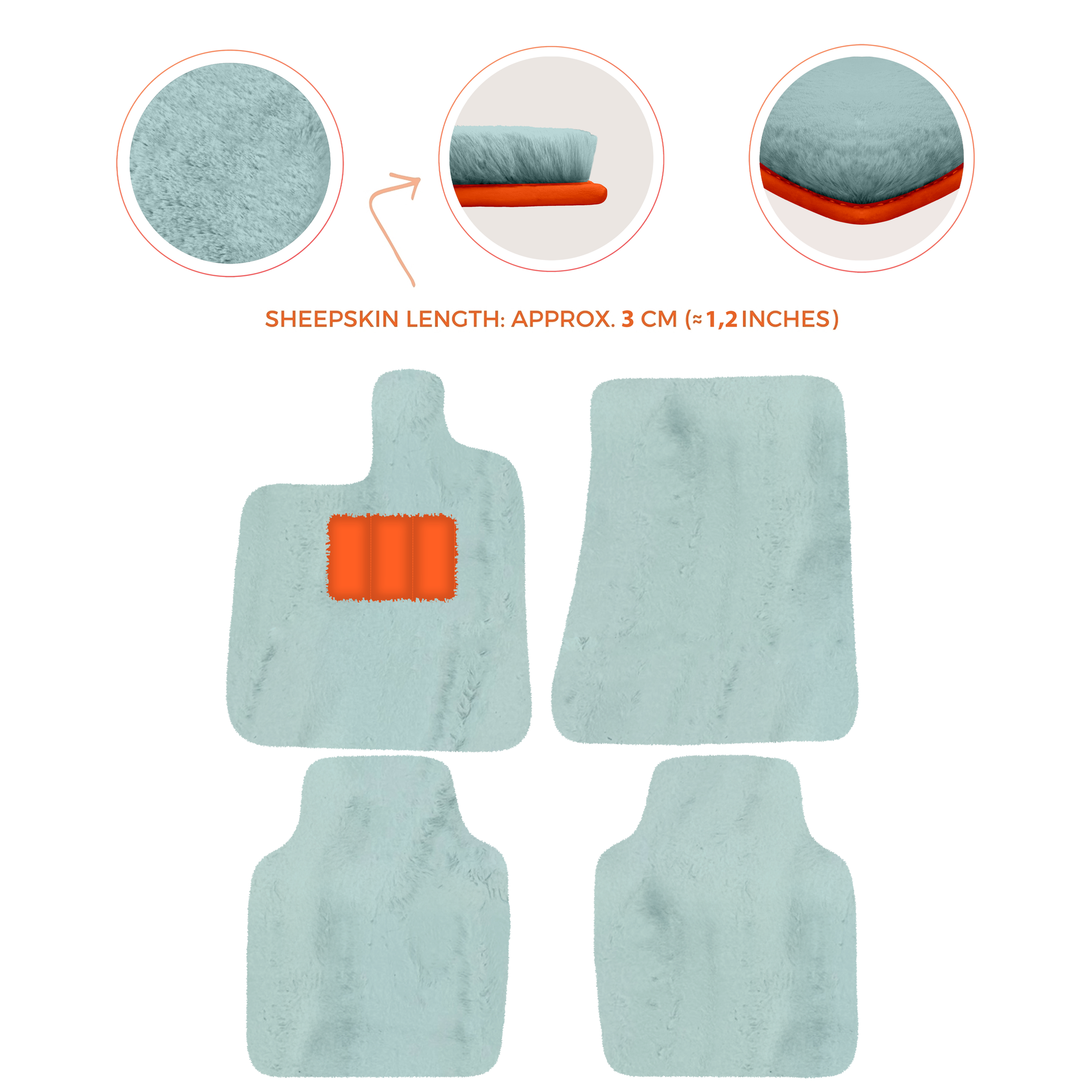 Premium Luxury Sheepskin Floor Mats for Ferrari Roma (2021-2024)