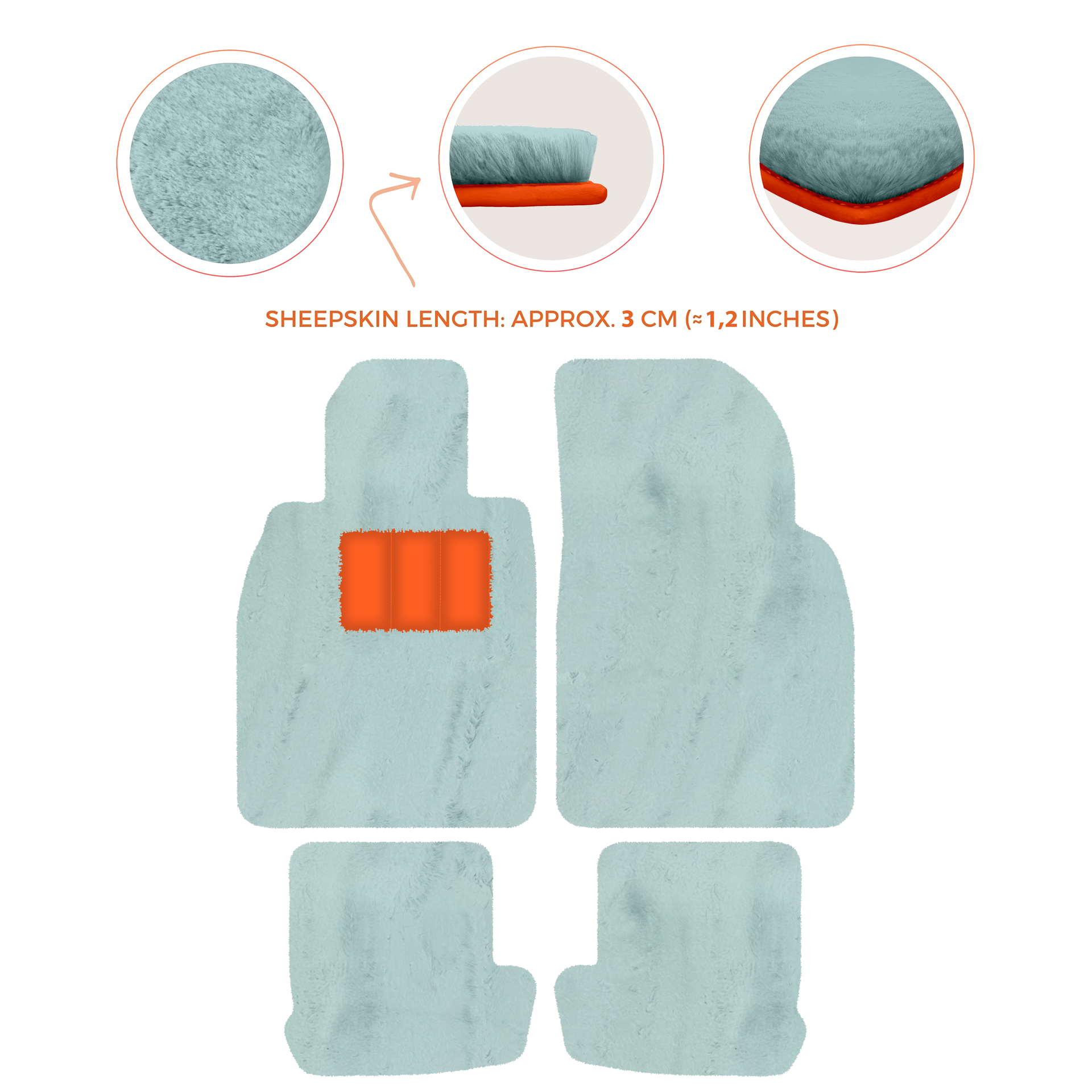 Premium Quality Sheepskin Floor Mats for Porsche 924 (1976-1988)