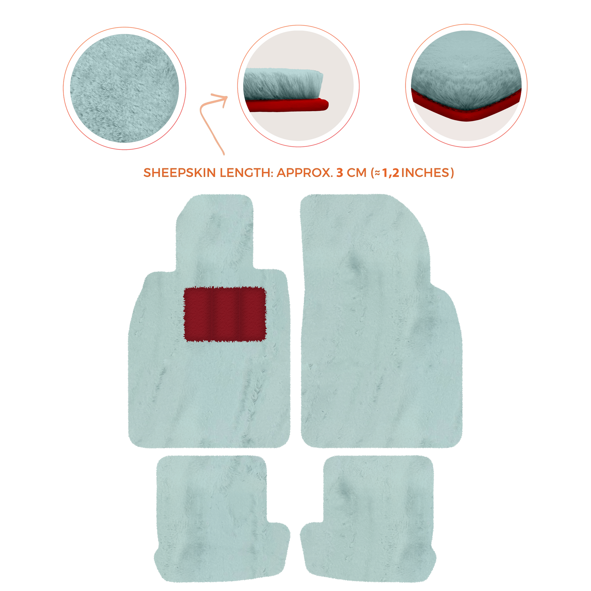 Premium Quality Sheepskin Floor Mats for Porsche 924 (1976-1988)