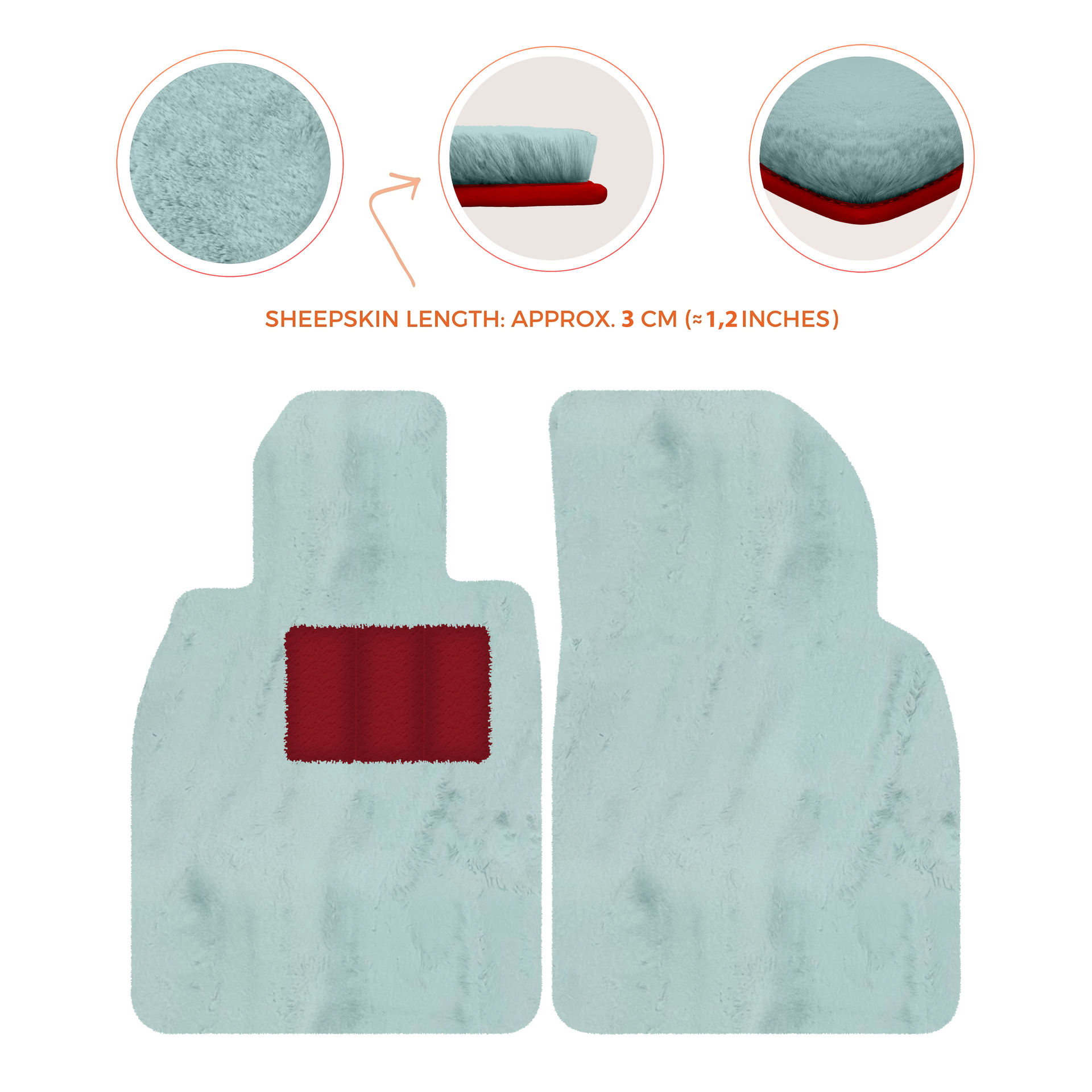 Premium Sheepskin Floor Mats for Porsche Cayenne (2018-2023)