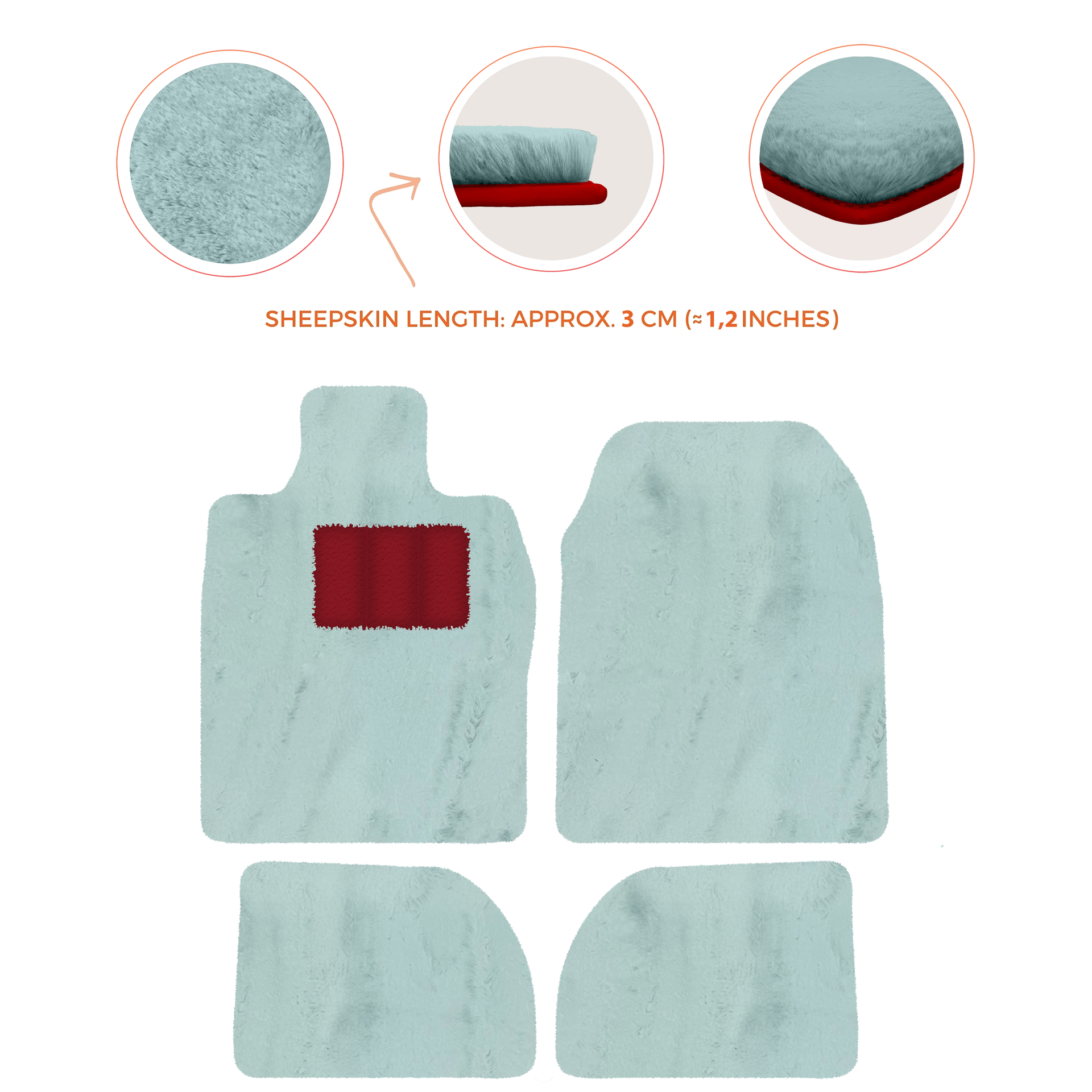 Premium Sheepskin Floor Mats for Porsche 924 (1976-1988)