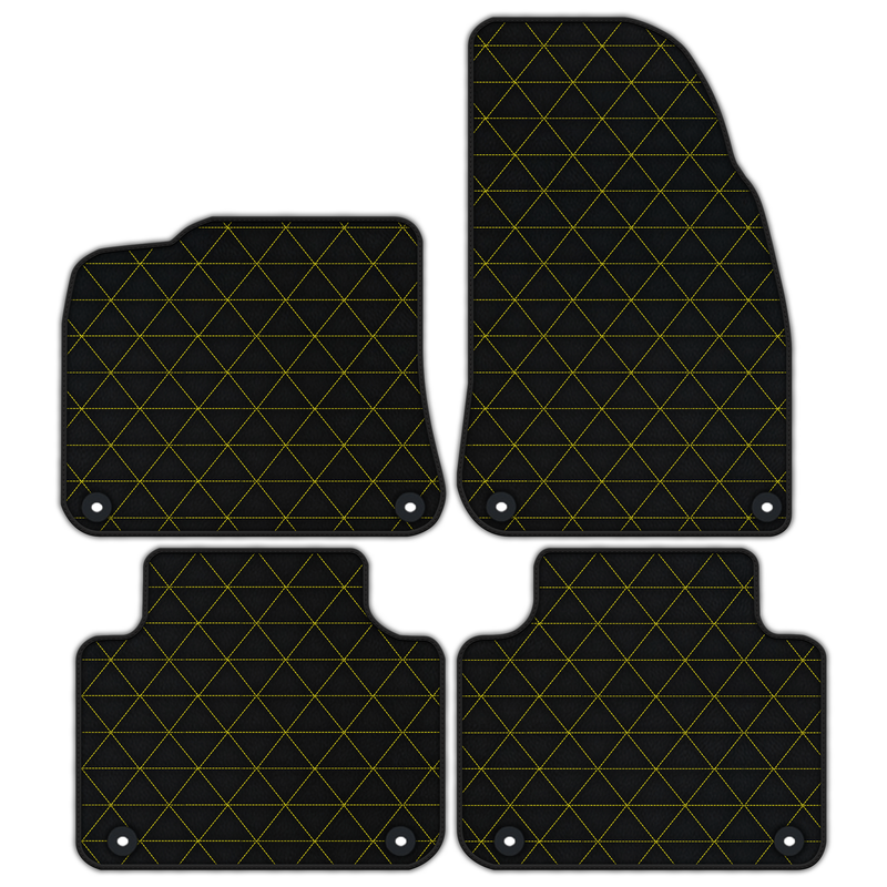 Tapis de voiture en cuir personnalisables avec motif triangle pour Porsche Cayenne (2018-2023)