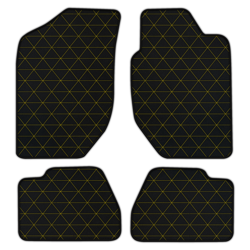 Anpassbare Fußmatten aus Leder mit Dreiecksmuster für Land Rover Freelander (1997-2003) Automatik/Schaltgetriebe