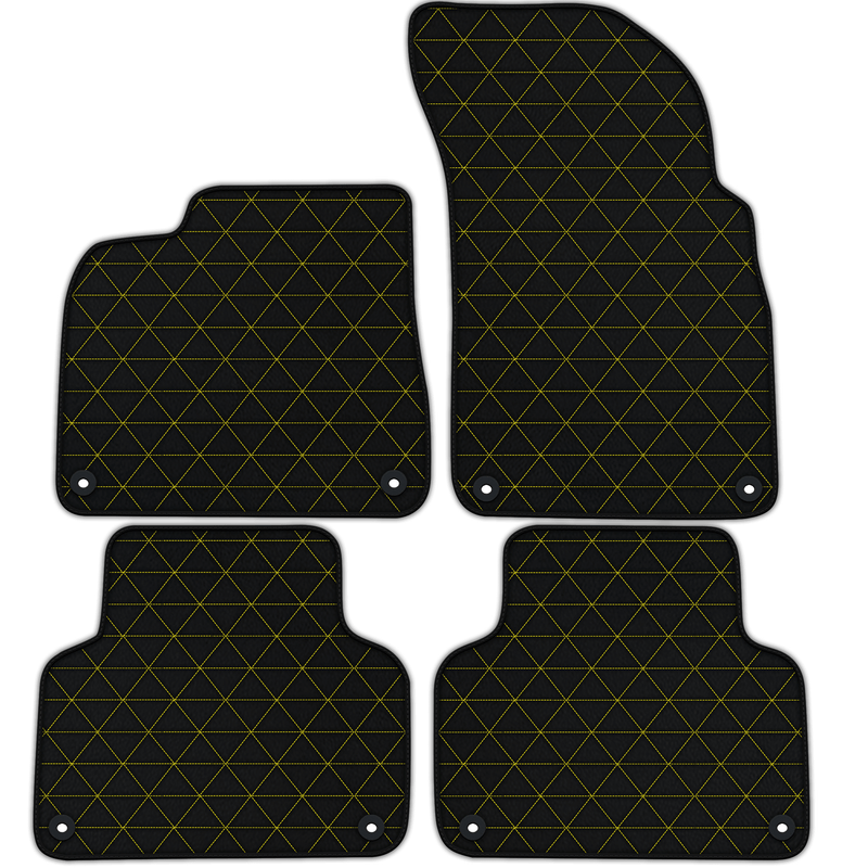 Customizable Leather Floor Mats with Triangle Pattern for Audi Q7 4L (2006-2015)
