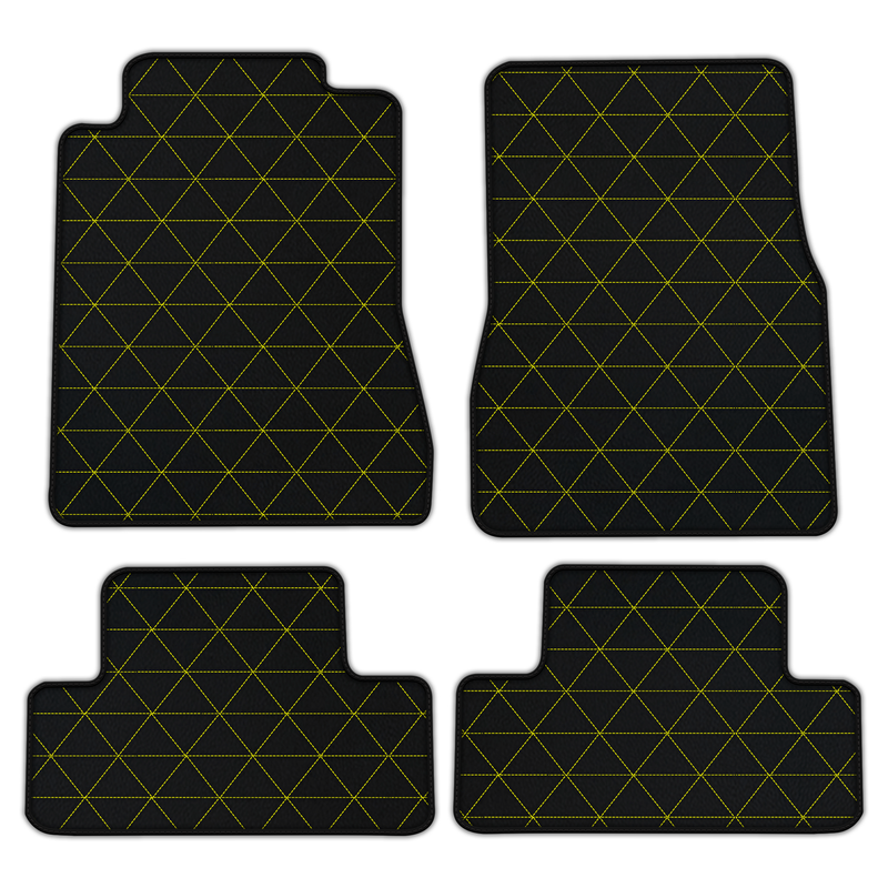 Customizable Leather Floor Mats with Triangle Pattern for Ford Mustang V FL (2011-2014)