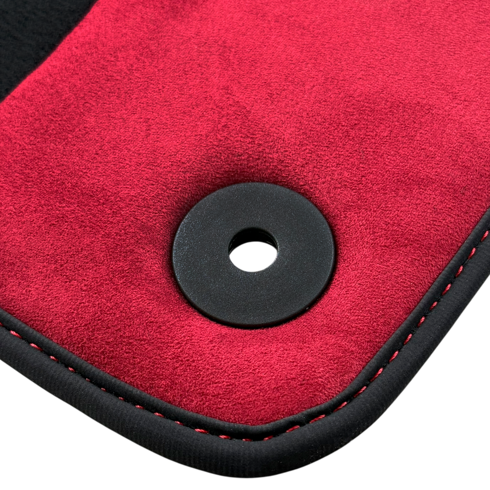 Black Floor Mats for Lamborghini Urus with Bordeaux Alcantara Leather