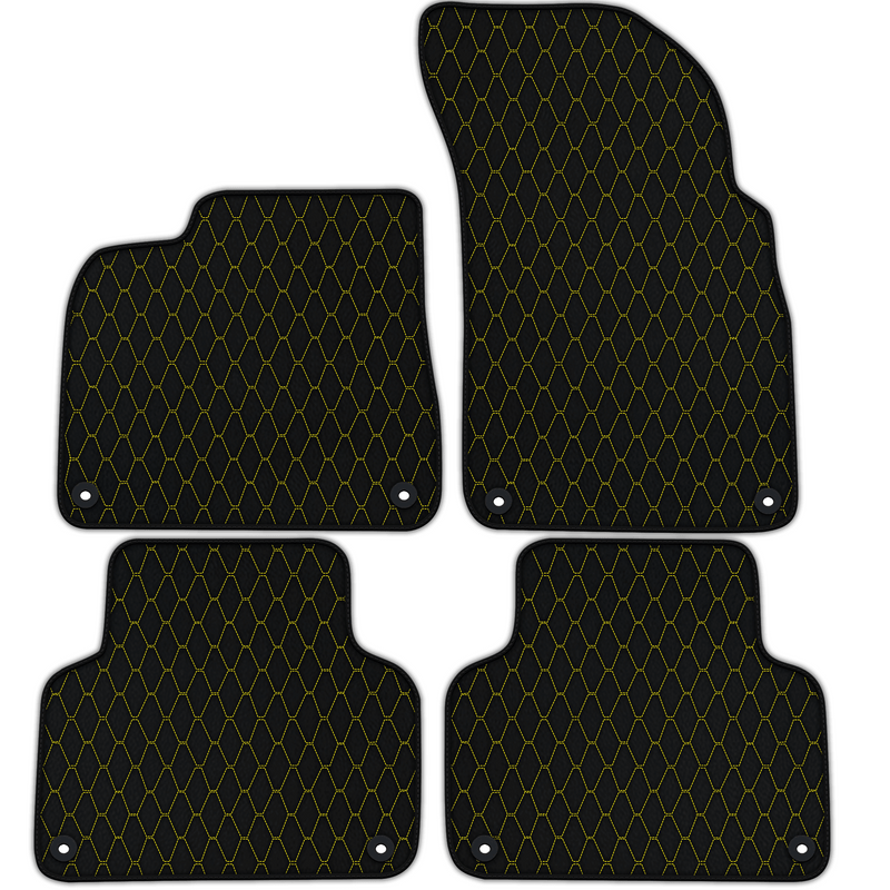 Tapis de voiture en cuir personnalisables avec motif hexagonal vertical pour Audi Q7 4L (2006-2015)