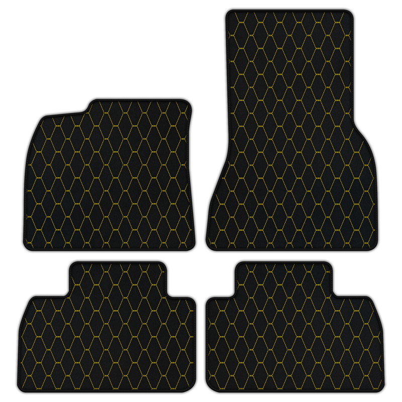 Customizable Leather Floor Mats with Vertical Hex Pattern for Porsche Macan EV (2024-2026) Electric SUV