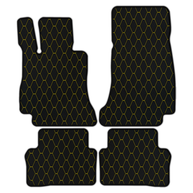 Customizable Leather Floor Mats with Vertical Hex Pattern for Mercedes-Benz AMG GT 4-door Sedan (2018-2025)