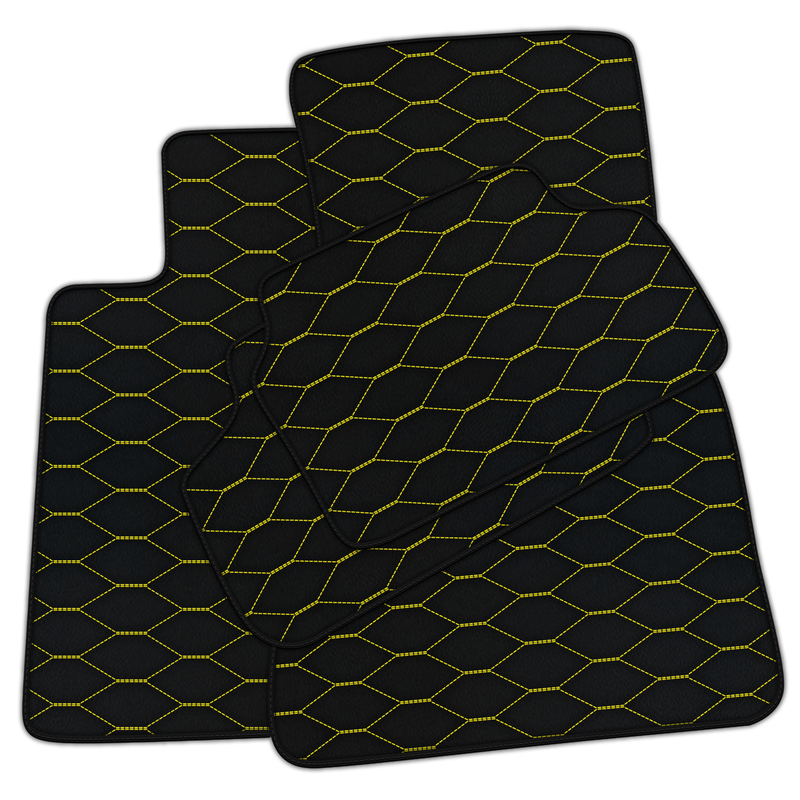 Tapis de voiture en cuir sur mesure avec motif Viper Hex