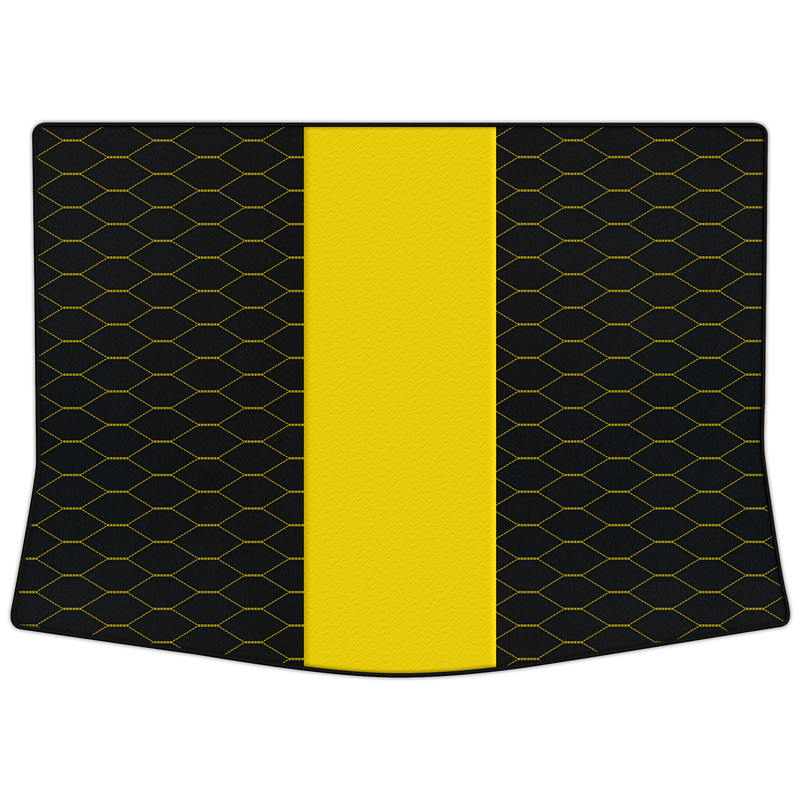 Anpassbare Kofferraum-Fußmatten aus Leder mit Viper-Hex-Muster für Alfa Romeo Giulietta (2014-2020)