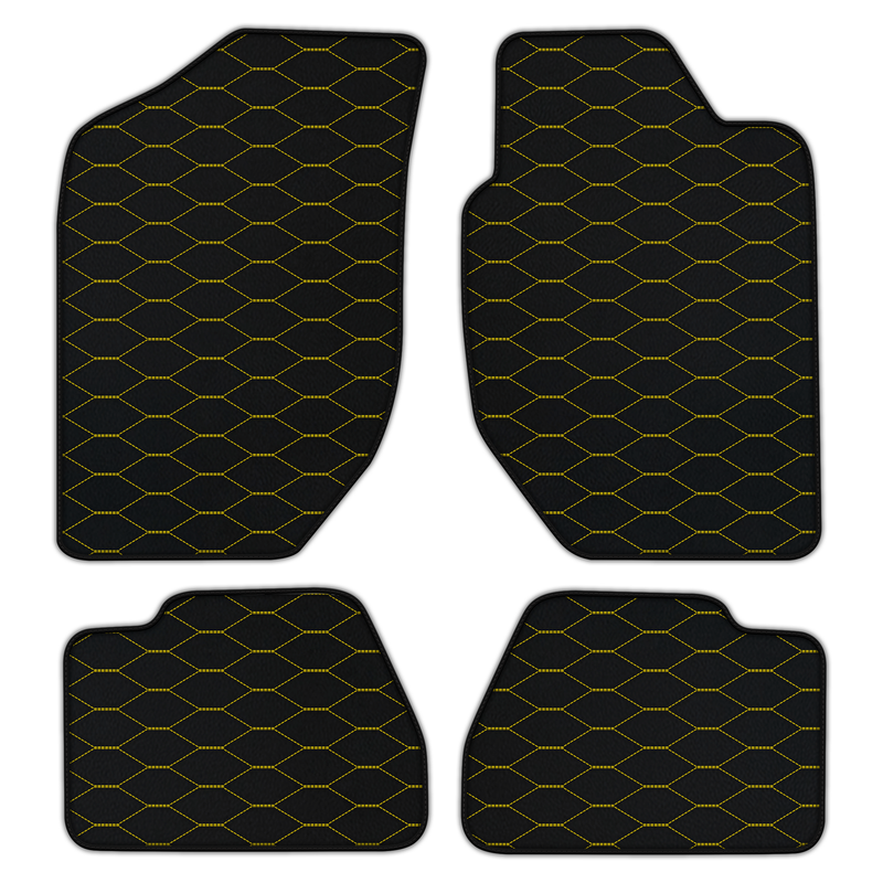 Anpassbare Lederfußmatten mit Viper-Hex-Muster für Land Rover Freelander (1997-2003) Automatik/Schaltgetriebe
