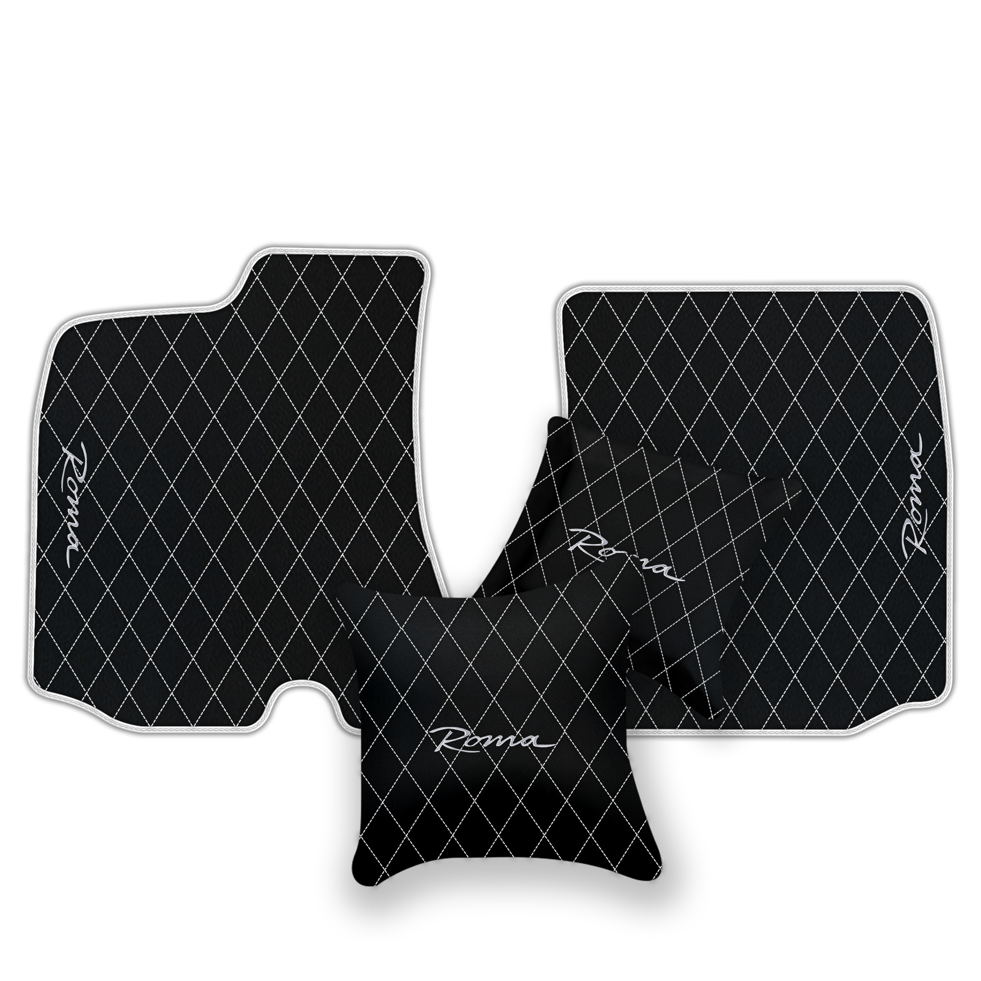 Premium Black Leather Floor Mats for Ferrari Portofino (2018-2023)