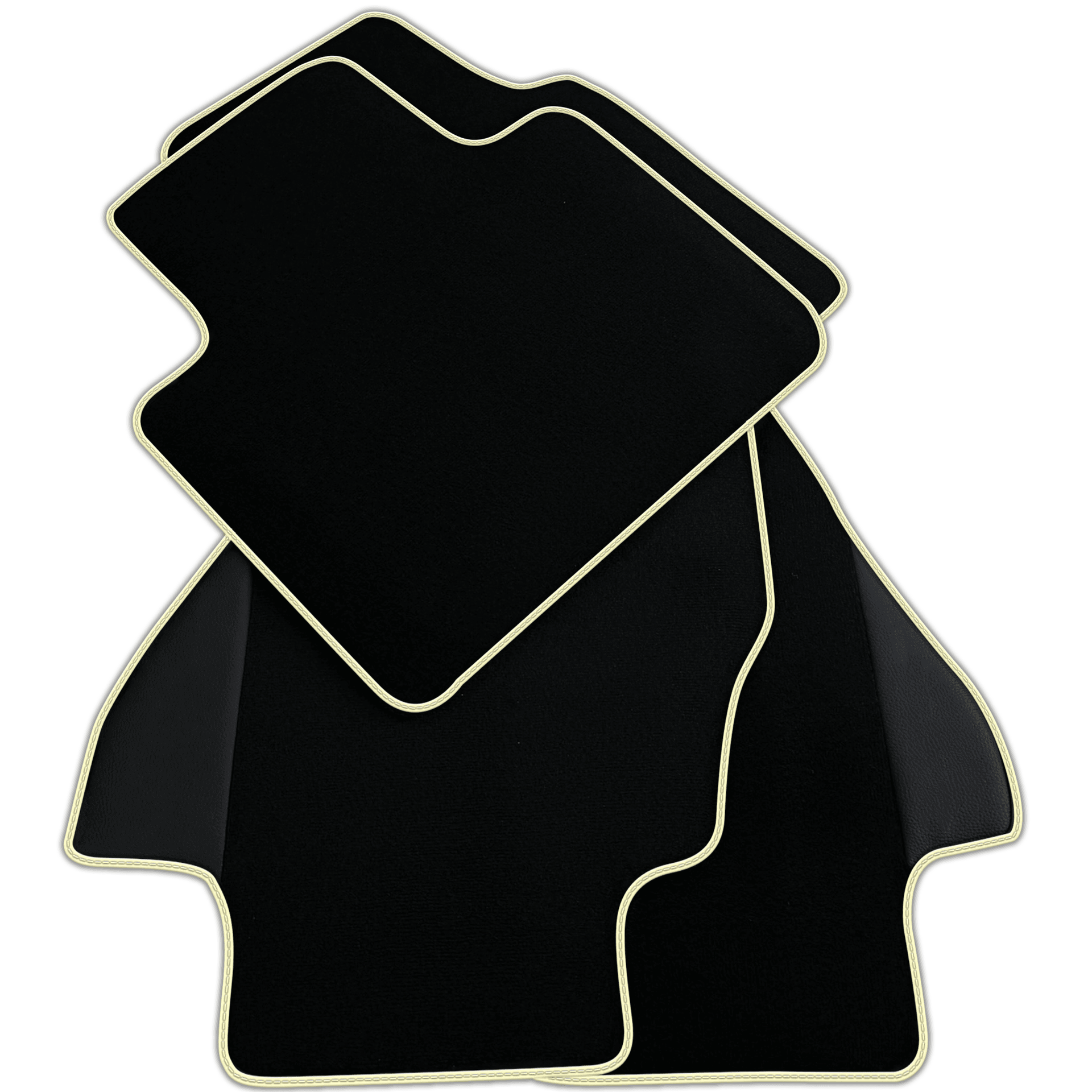 Custom Black Floor Mats for Ferrari Dino 308 GT4 (1973-1979) with Leather