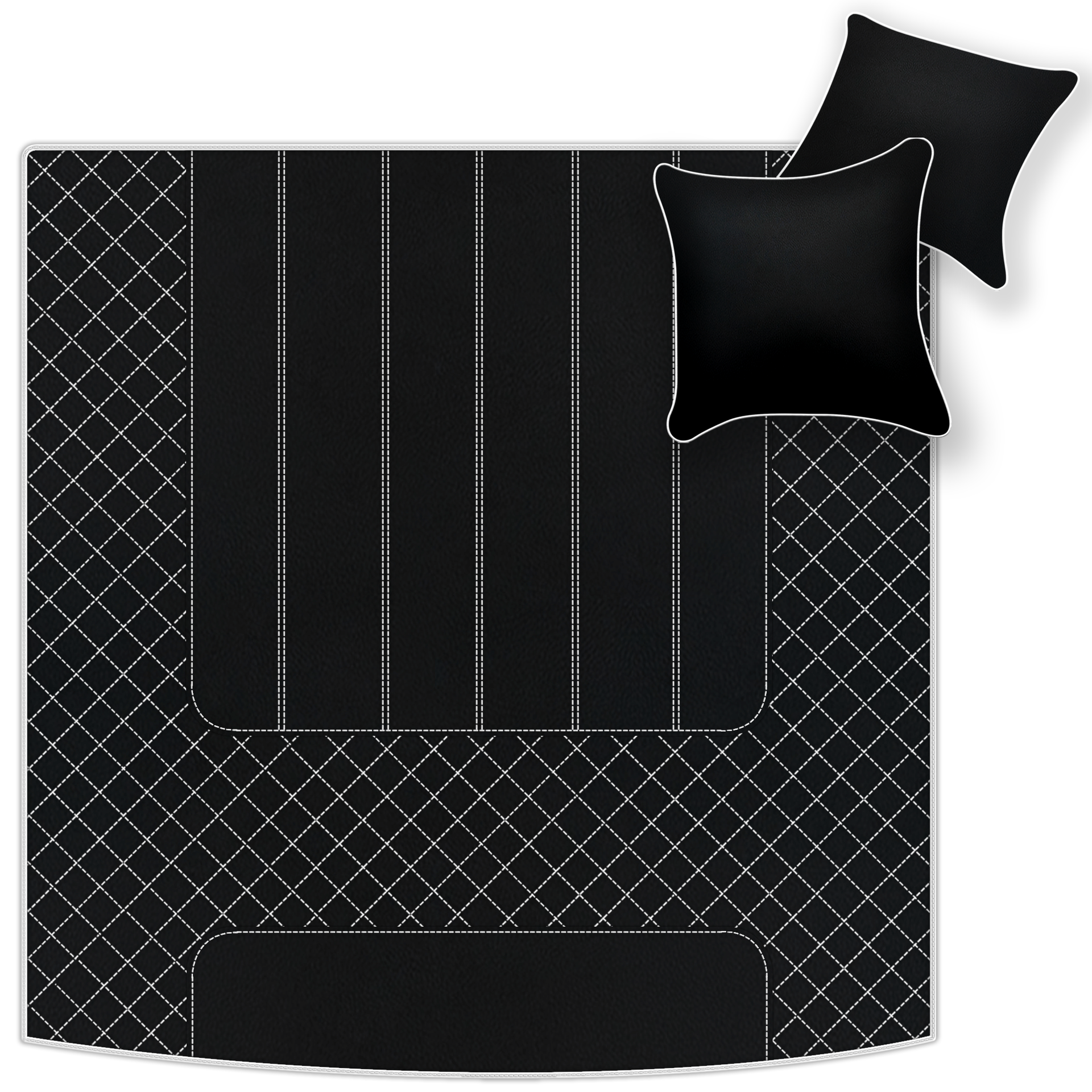 Tapis de voiture noirs pour Bentley Mulsanne (2010-2020) avec cuir | Bord rouge - AutoWin.EU