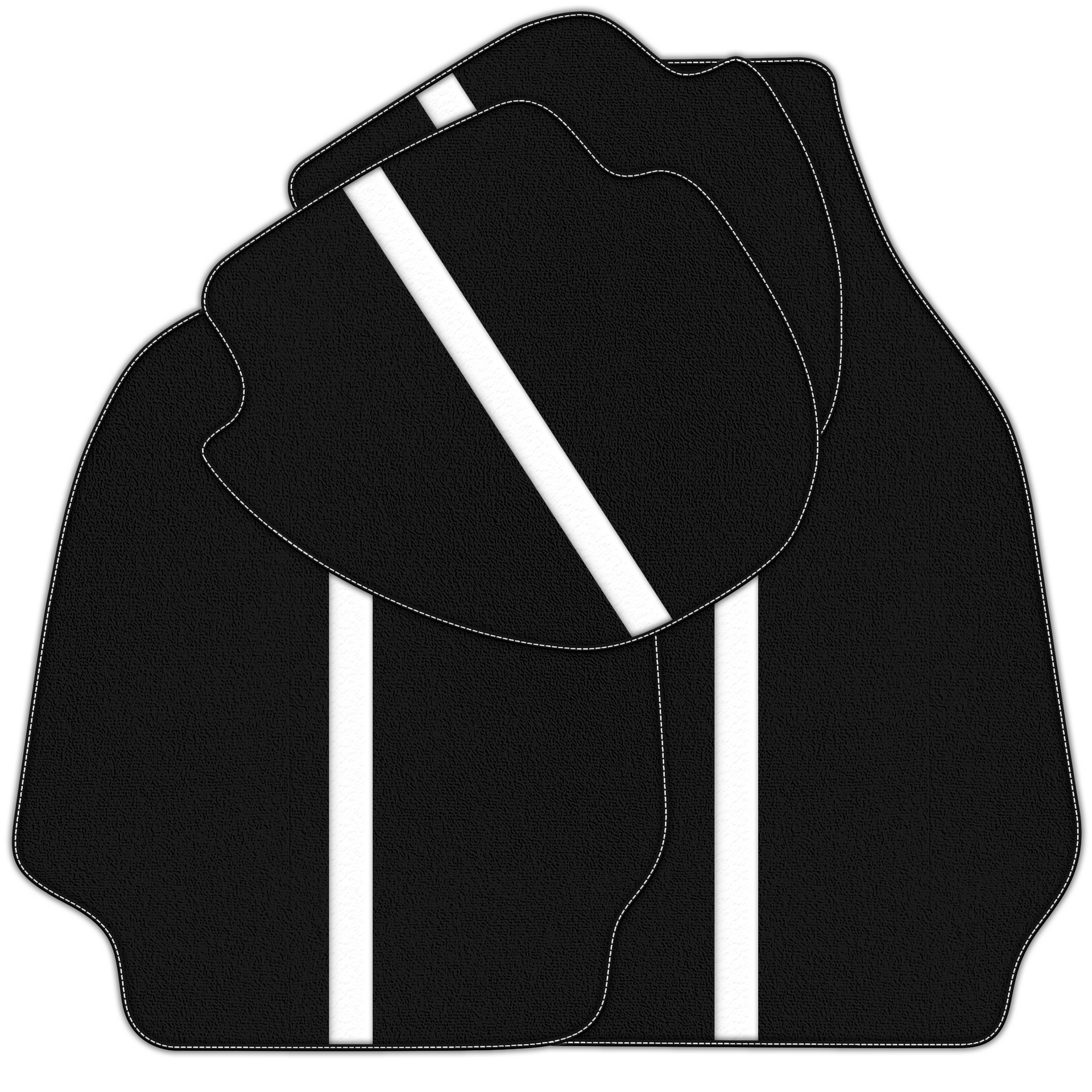 Black Floor Mats with Leather Line for Porsche Classic 911 (1963-1989) - Various Colors