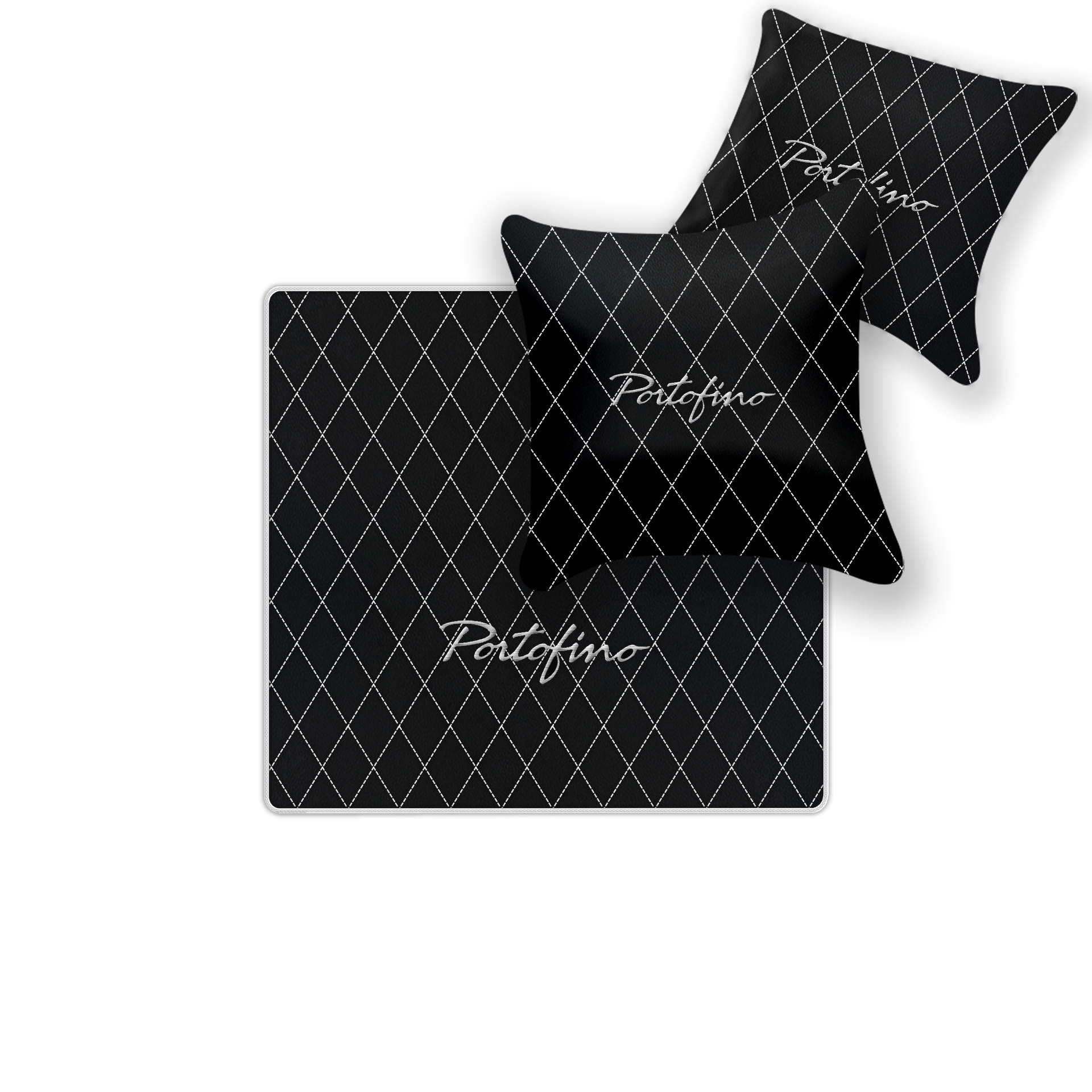 Custom Black Leather Floor Mats for Ferrari 812 Superfast (2018-2023)