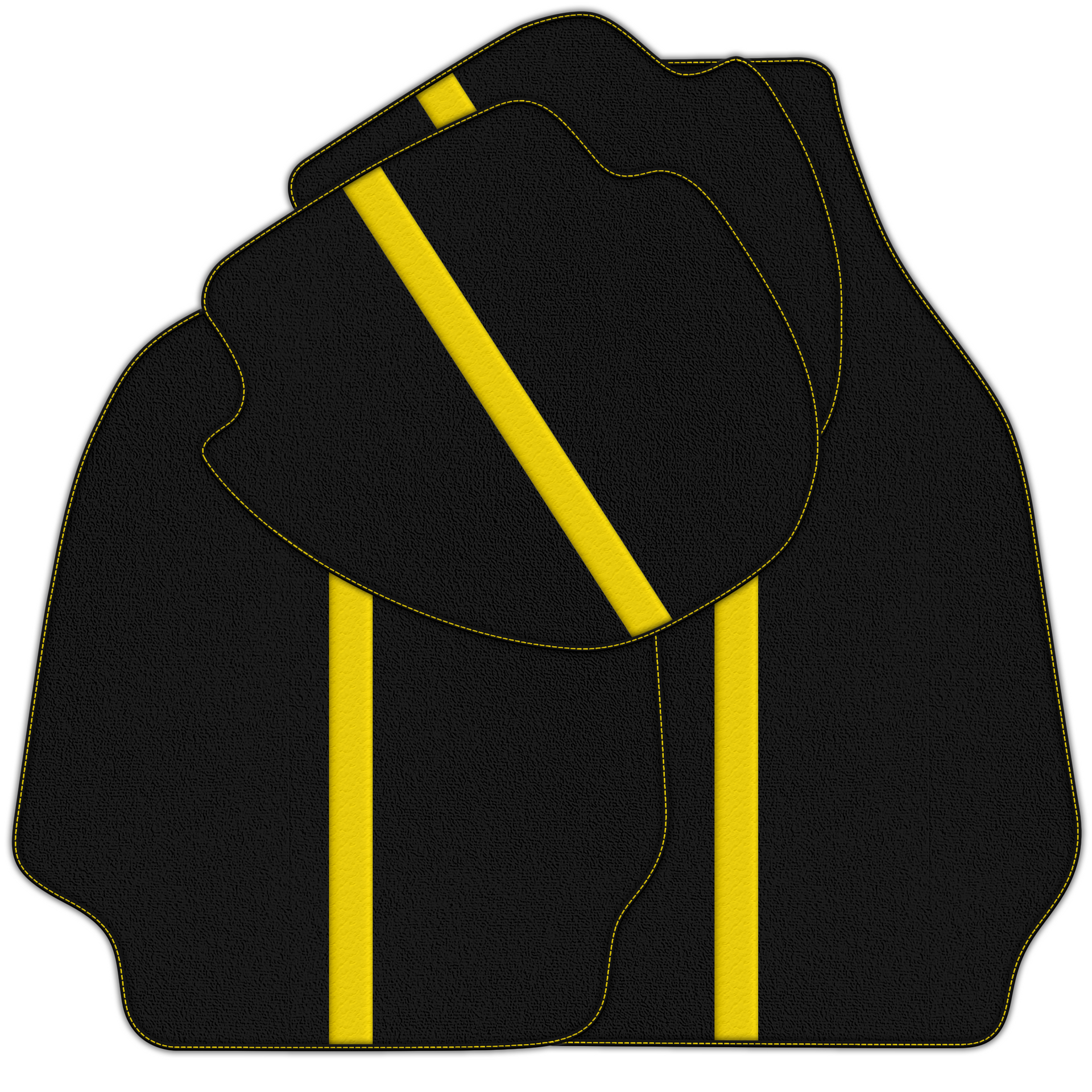 Black Floor Mats with Leather Line for Porsche Classic 911 (1963-1989) - Various Colors