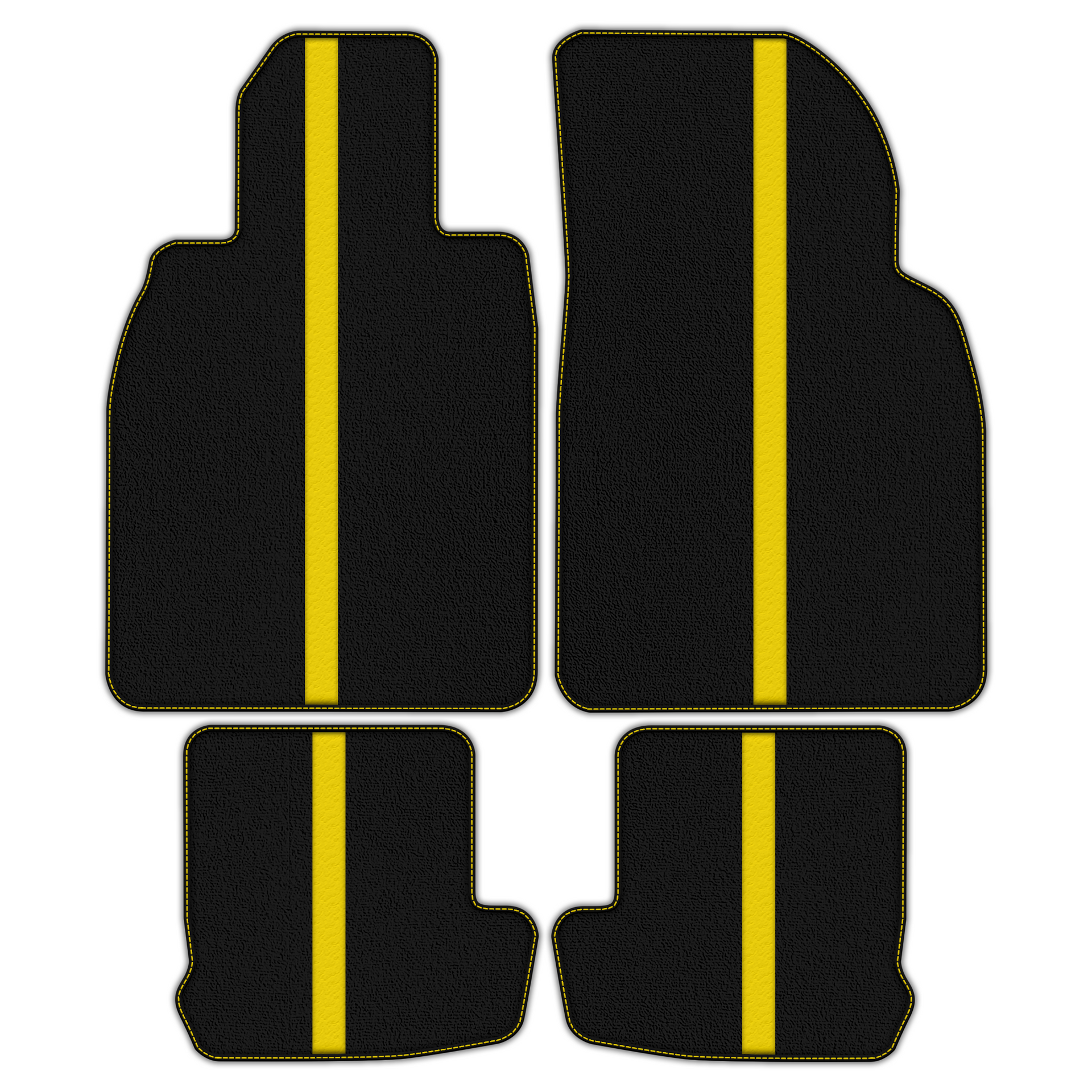 Black Floor Mats with Leather Line for Porsche Classic 911 - 991 (2012-2019) - Various Colors