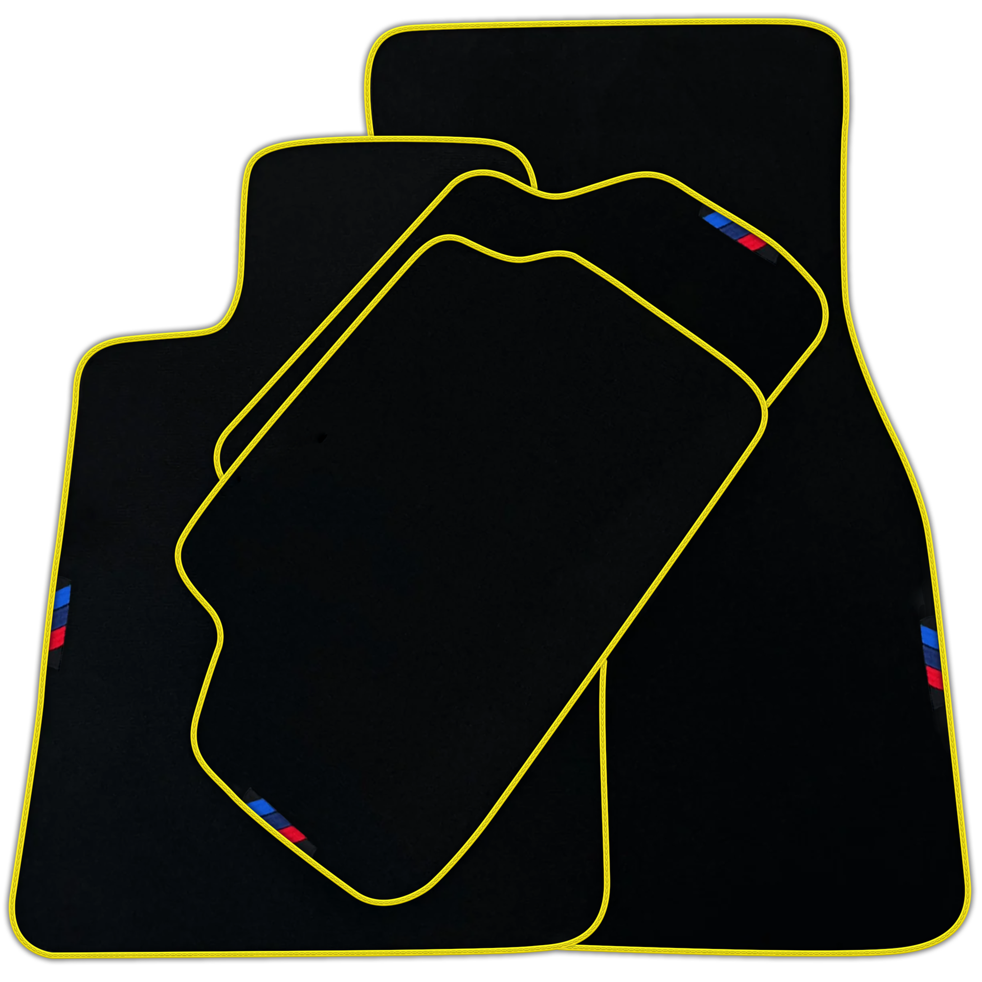 Black Floor Mats For BMW X5 Series E53 | White Trim | Various Trim Colors