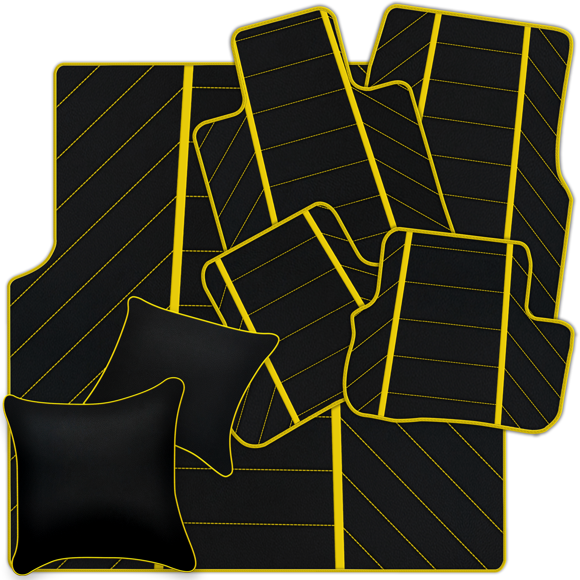 Luxury Black Leather Floor Mats for Rolls Royce Dawn 2016-2023