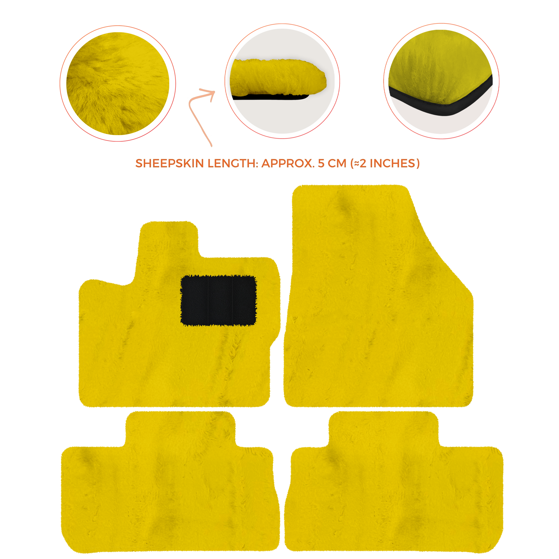 Premium Sheepskin Floor Mats for 2003-2007 Land Rover Freelander