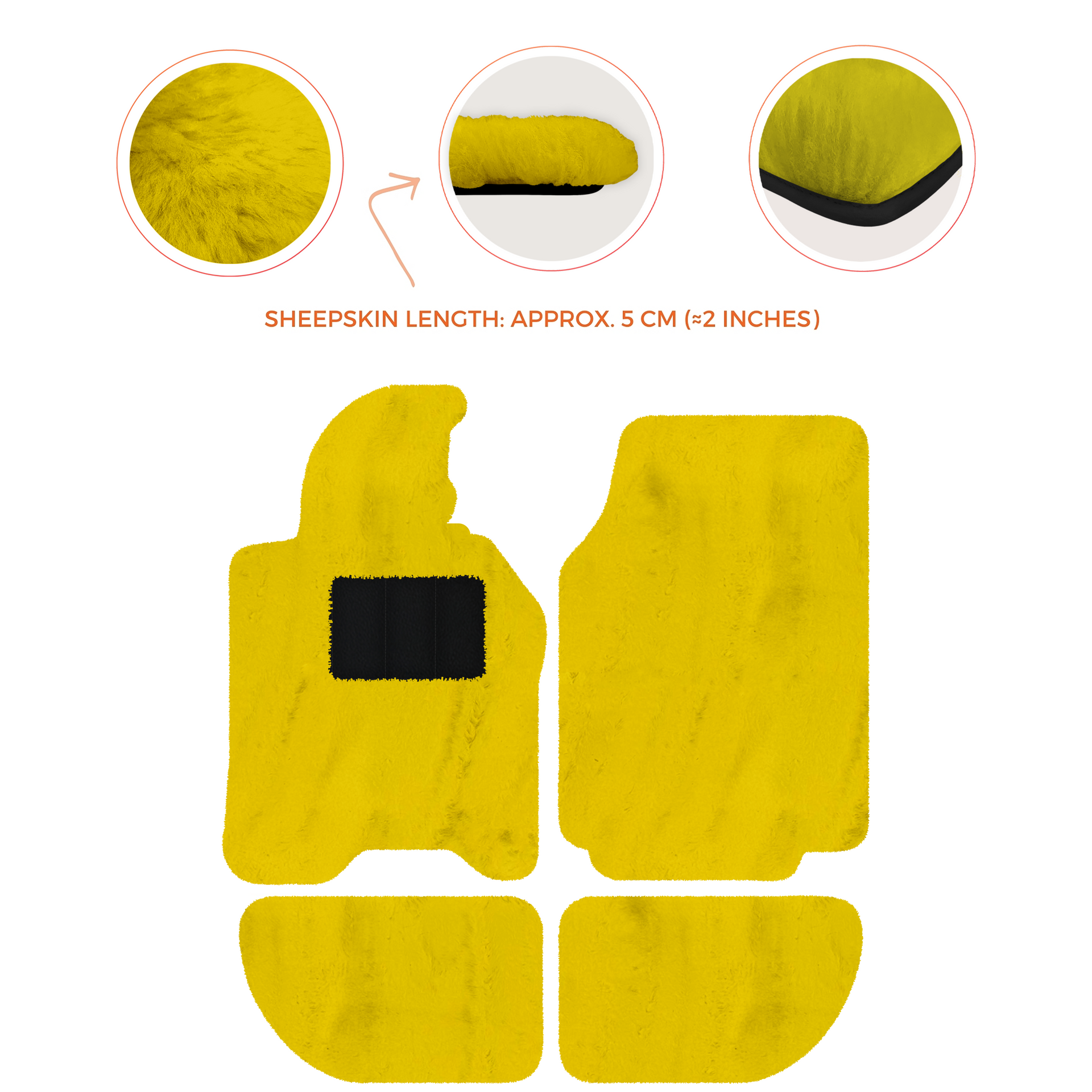 Sheepskin Floor Mats for Porsche 944 (1981-1991) | Custom Colors