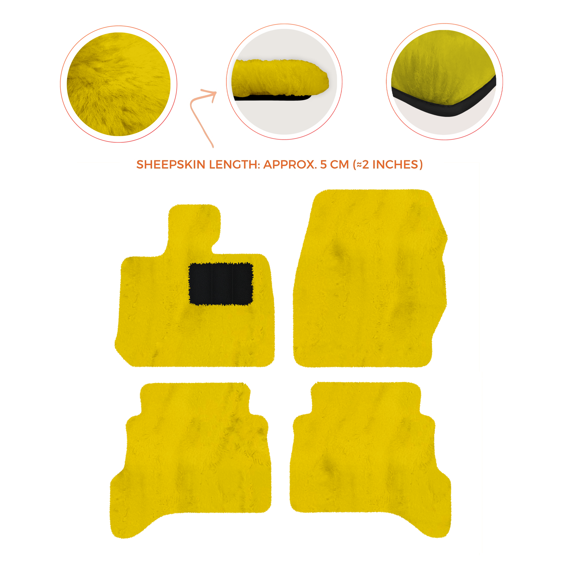 Premium Sheepskin Floor Mats for Land Rover Defender 90 (2007-2020)