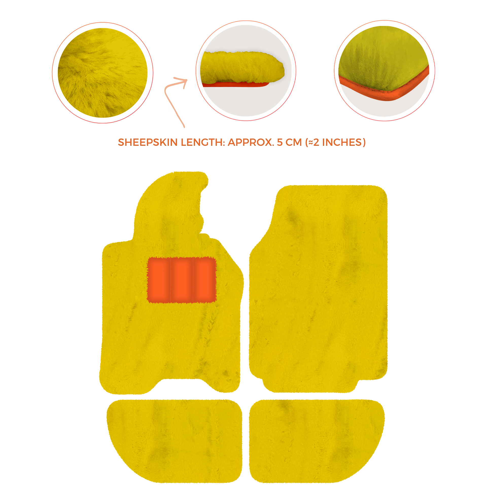 Sheepskin Floor Mats for Porsche 944 (1981-1991) | Custom Colors