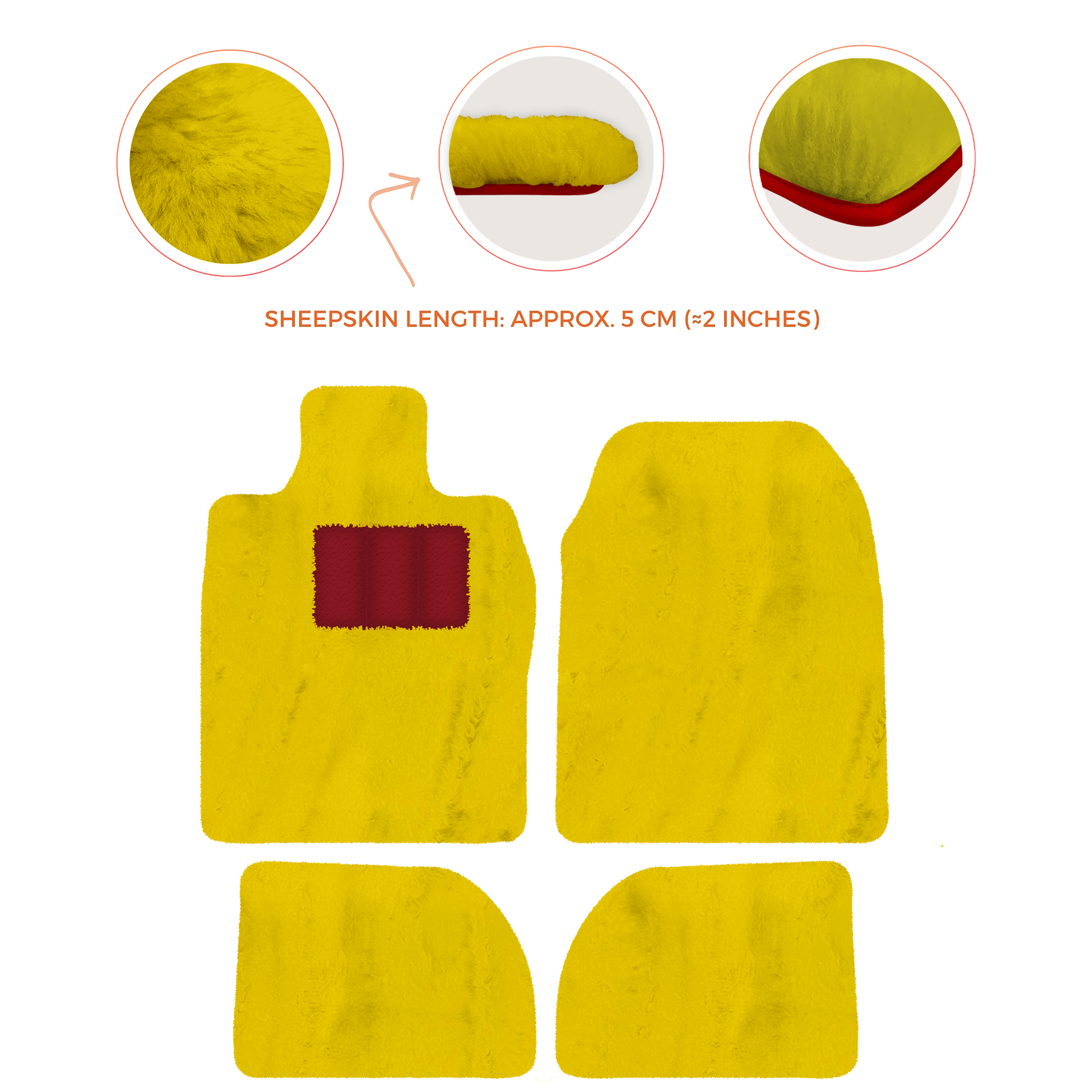 Premium Sheepskin Floor Mats for Porsche 924 (1976-1988)