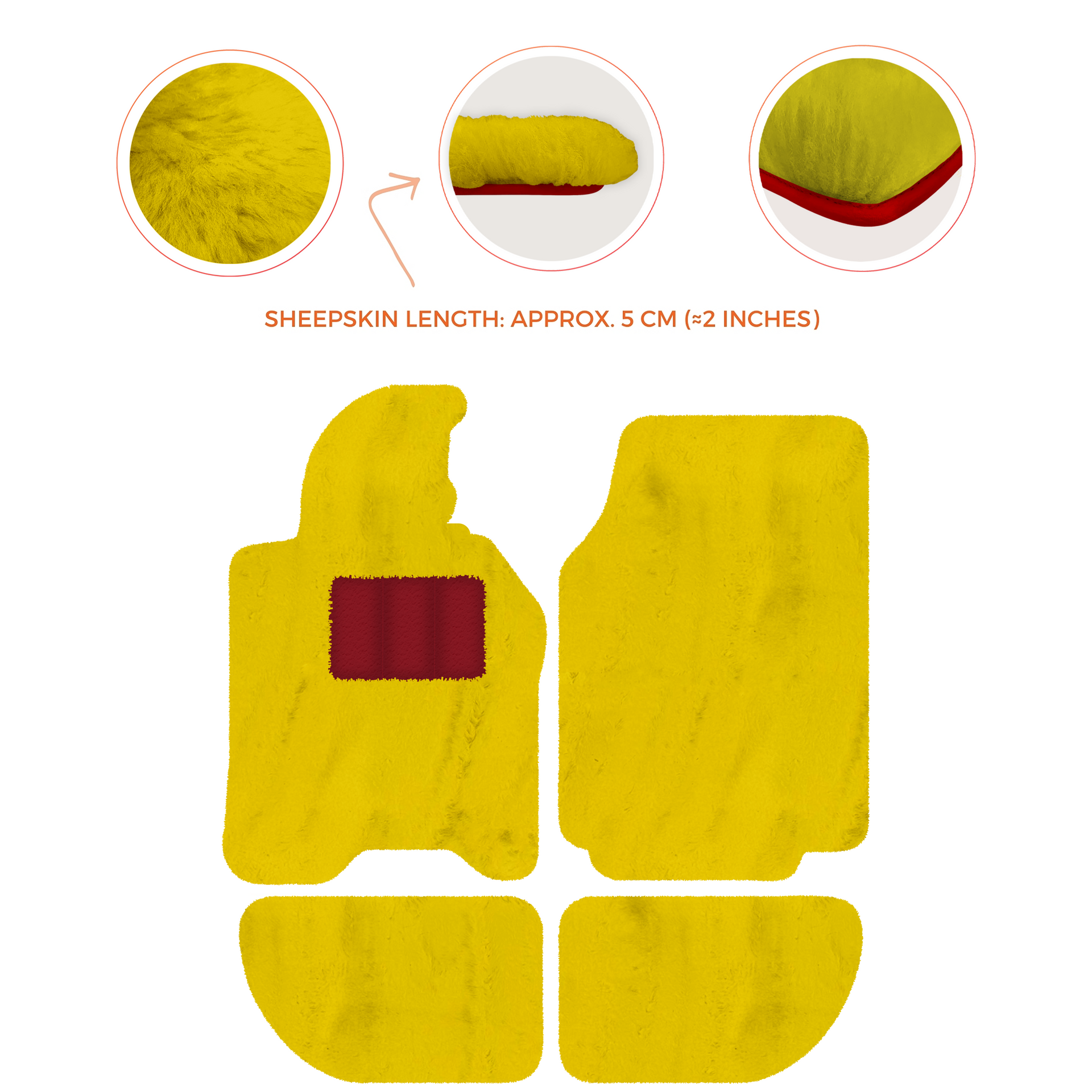 Sheepskin Floor Mats for Porsche 944 (1981-1991) | Custom Colors