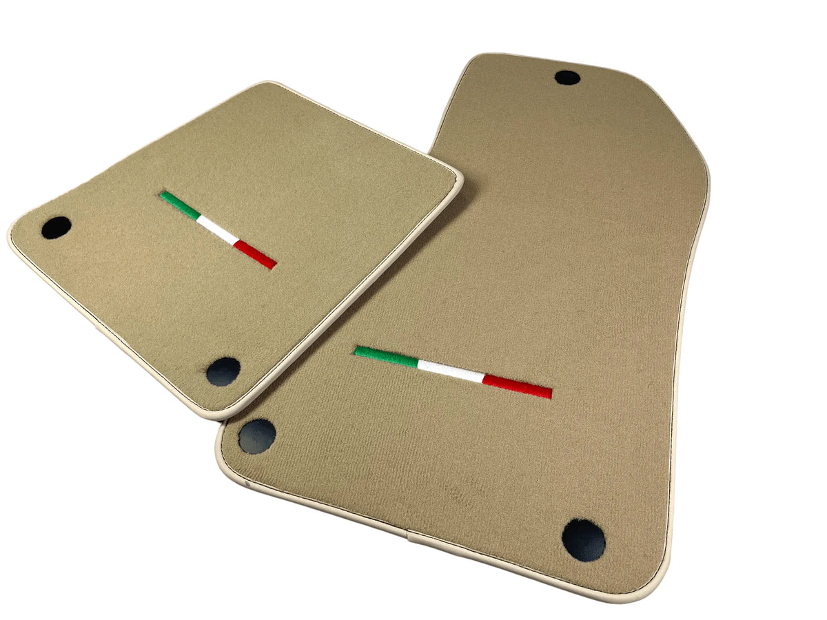 Beige Floor Mats For Ferrari 612 Scaglietti 2005-2011 Italian Edition - AutoWin