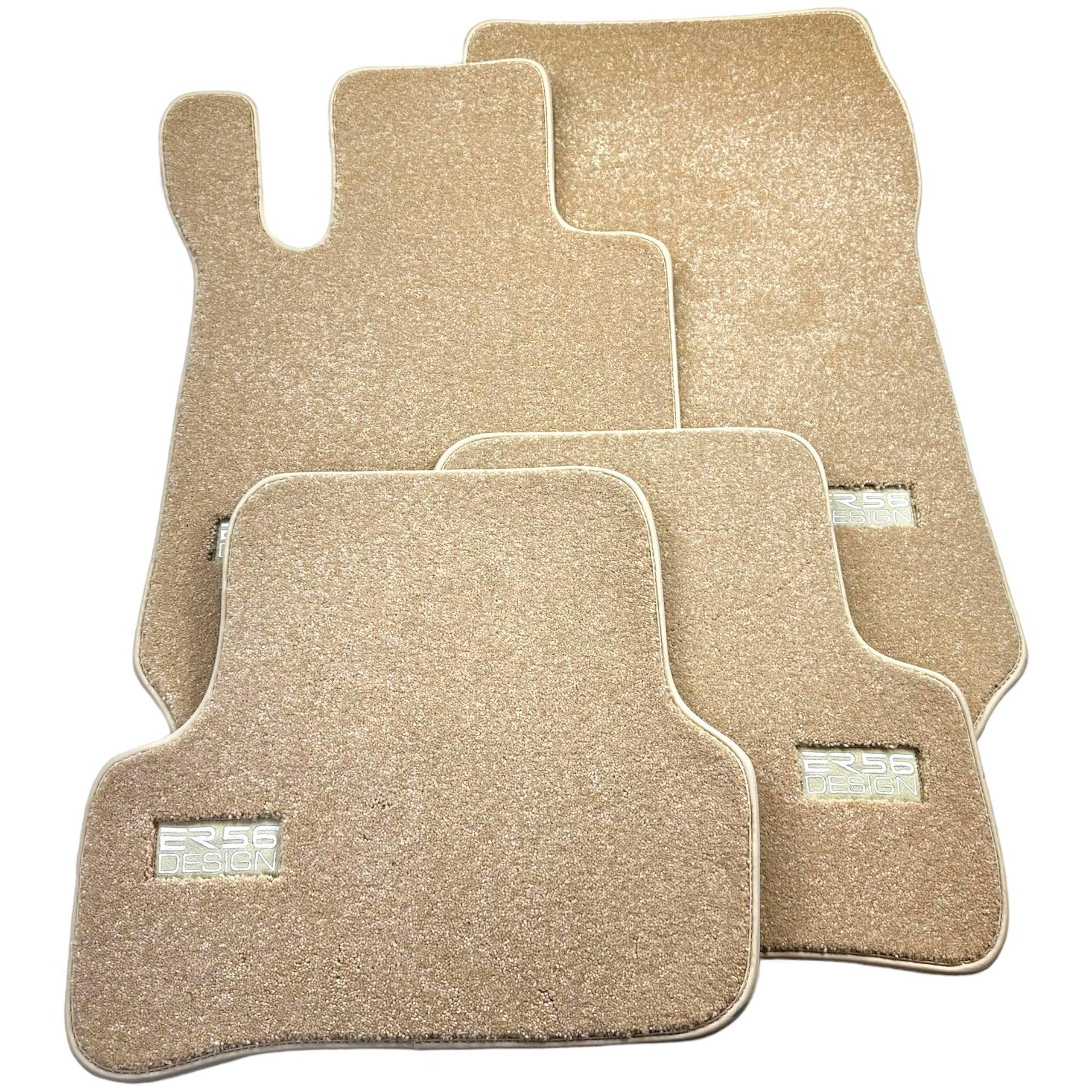 Beige Luxury Floor Mats for Mercedes Benz C-Class S206 Wagon (2021-2023) Hybrid | ER56 Design - AutoWin