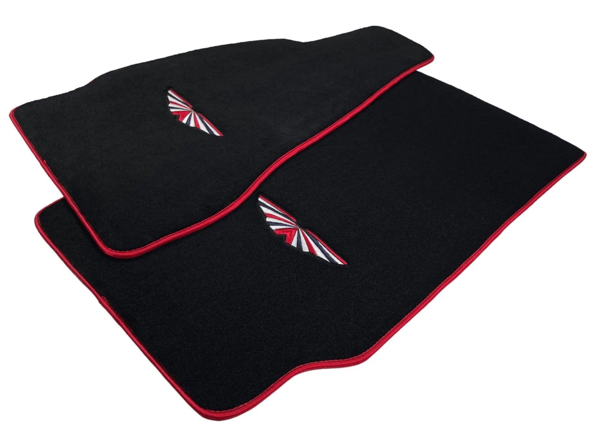 Black Floor Mats For Aston Martin Vanquish (2012–2018) Red Trim - AutoWin